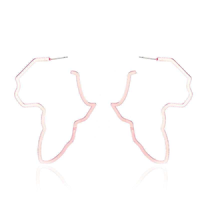 Boucles Carte d'Afrique en acier inoxydable