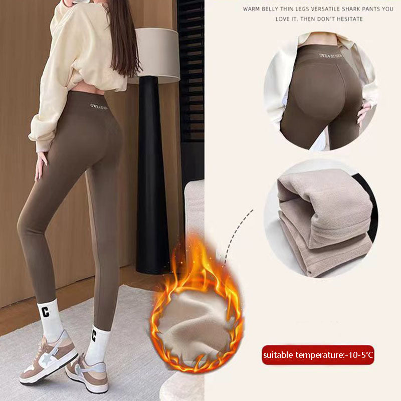 Legging doublé en molleton épais taille haute