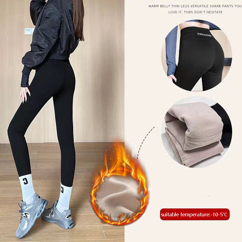 Legging doublé en molleton épais taille haute