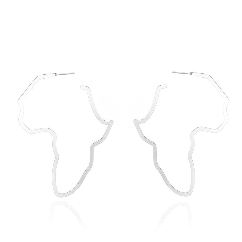 *Boucles Carte d'Afrique en acier inoxydable