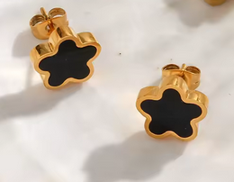 Boucles d'oreilles fleur en acier inoxydable