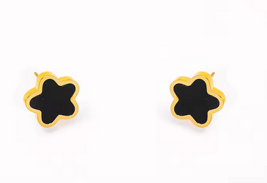 Boucles d'oreilles fleur en acier inoxydable