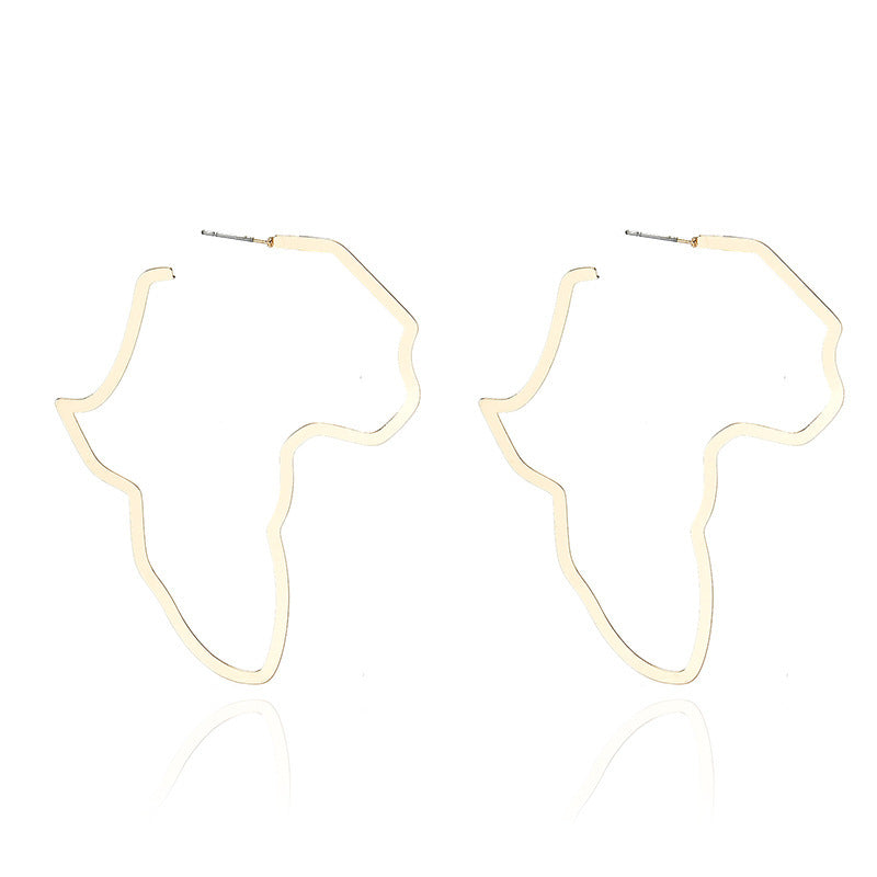 *Boucles Carte d'Afrique en acier inoxydable